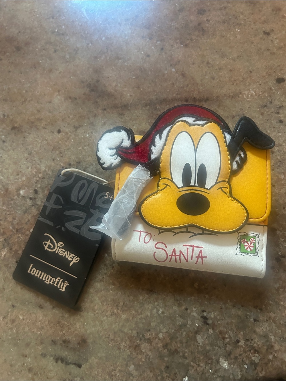 Loungefly Disney Pluto 'To Santa' Wallet - Yellow, White, Red, Black